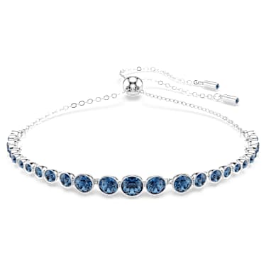 Bracciale Tennis Imber, Tagli arrotondati misti, Blu, Placcato rodio - Swarovski, 5663394