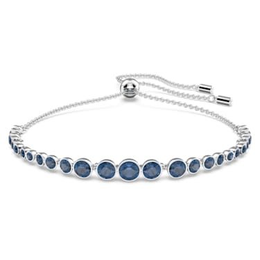 Zapestnica Imber Emily, Mešani okrogli rezi, Modra, Prevleka iz rodija - Swarovski, 5663394