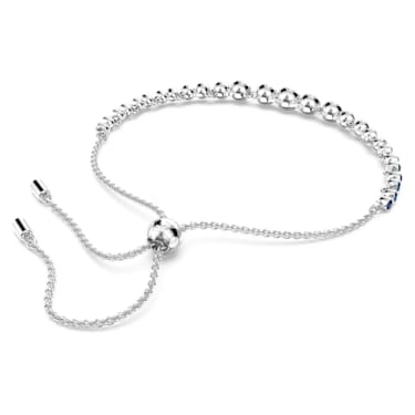 Imber Emily bracelet, Mixed round cuts, Blue, Rhodium plated - Swarovski, 5663394