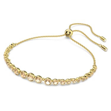 Zapestnica Imber Emily, Mešani okrogli rezi, Zlat odtenek, PVD zlatega odtenka - Swarovski, 5663395