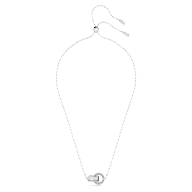 Pendentif Dextera, Boucle entrelacée, Bleu, Métal rhodié - Swarovski, 5663504