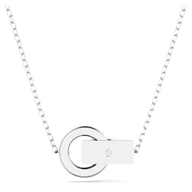 Pendentif Dextera, Boucle entrelacée, Bleu, Métal rhodié - Swarovski, 5663504