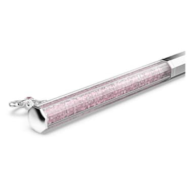 Ballpoint pen, Heart, Pink, Chrome plated - Swarovski, 5664113