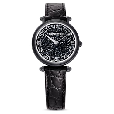 Reloj Crystalline Wonder, Fabricado en Suiza, Correa de piel, Negro, Acabado negro - Swarovski, 5664311