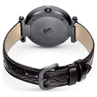 Reloj Crystalline Wonder, Fabricado en Suiza, Correa de piel, Negro, Acabado negro - Swarovski, 5664311