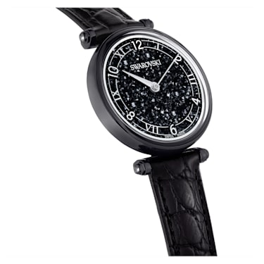 Reloj Crystalline Wonder, Fabricado en Suiza, Correa de piel, Negro, Acabado negro - Swarovski, 5664311