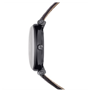 Reloj Crystalline Wonder, Fabricado en Suiza, Correa de piel, Negro, Acabado negro - Swarovski, 5664311