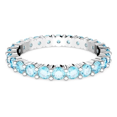 Swarovski Sparkling Aqua Crystal Ring Jewelry & Accessories -  Bloomingdale's | Gemstone engagement rings, Blue rings, Crystal rings