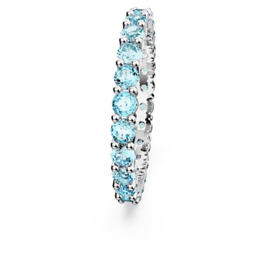 Anillo Matrix, Talla redonda, Azules, Baño de rodio - Swarovski, 5664429