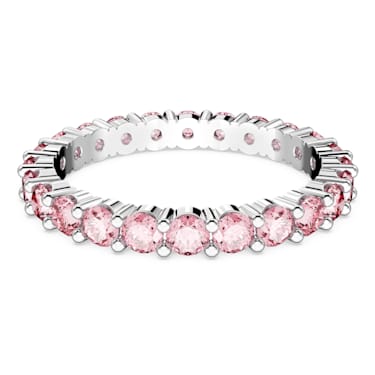 Matrix Yüzük, Yuvarlak kesim, Pembe, Rodyum kaplama | Swarovski