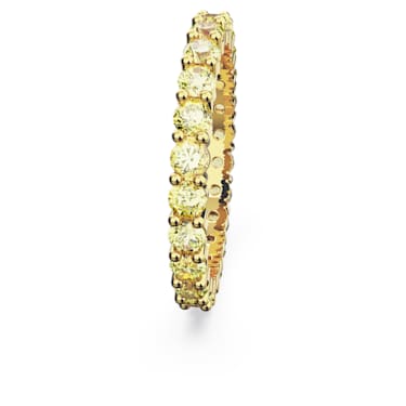 Matrix ring, Round cut, Yellow, Gold-tone plated - Swarovski, 5664435