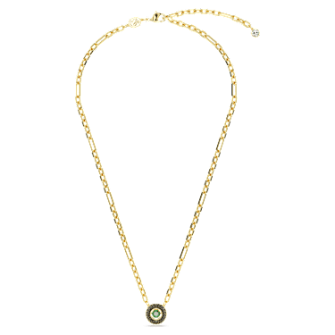Obesek Una, Zelen, PVD zlatega odtenka - Swarovski, 5665238