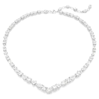 Mesmera Halskette, Verschiedene Schliffe, Weiß, Rhodiniert - Swarovski, 5665242