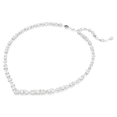 Mesmera 項鏈, 混合式切割, 白色, 鍍白金色 - Swarovski, 5665242