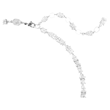 Avalaya Bracciale Rigido A Cerniera Segmentale - Smalto Rosso E Bianco, Placcato Rodio, 19 Cm