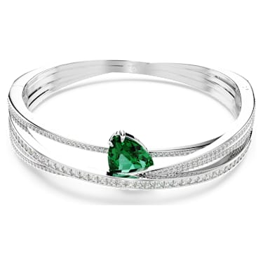 Hyperbola Armreif, Grün, Rhodiniert - Swarovski, 5665327