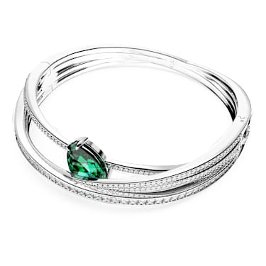 Hyperbola Armreif, Grün, Rhodiniert - Swarovski, 5665327