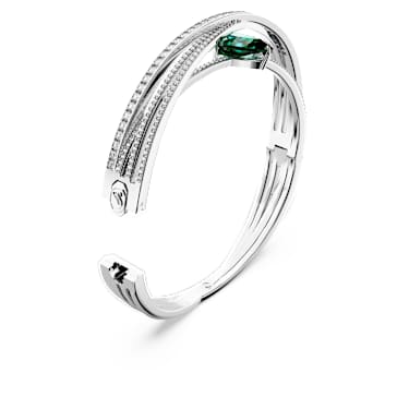 Hyperbola Armreif, Grün, Rhodiniert - Swarovski, 5665327