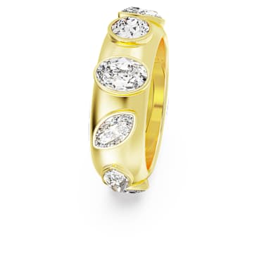 Imber ring, Mixed cuts, White, Gold-tone plated | Swarovski