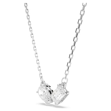 Set Mesmera, Tăieturi mixte, Alb, Placat cu rodiu | Swarovski