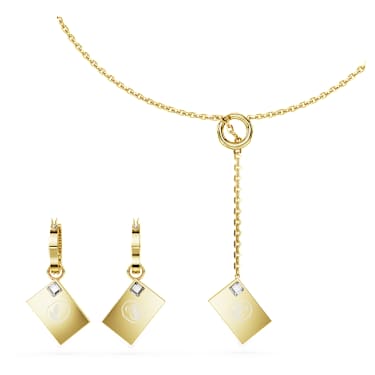 Letra set, Love letter, Pink, Gold-tone plated - Swarovski, 5665865