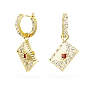 Letra set, Love letter, Pink, Gold-tone plated - Swarovski, 5665865