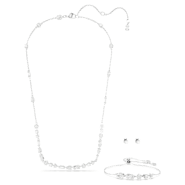 Mesmera Set, Verschiedene Schliffe, Verstreutes Design, Weiß, Rhodiniert - Swarovski, 5665877