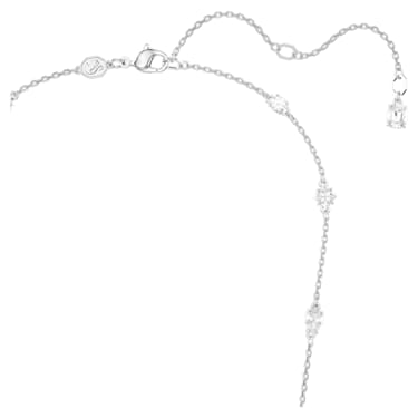Mesmera Y necklace, Mixed cuts, White, Rhodium plated