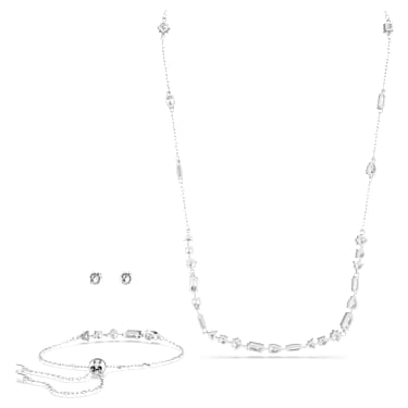 Mesmera Set, Verschiedene Schliffe, Verstreutes Design, Weiß, Rhodiniert - Swarovski, 5665877