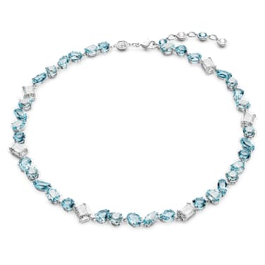 Gema 네크리스, 믹스 컷, 블루, 로듐 플래팅 - Swarovski, 5666007