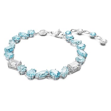 Gema Armband, Verschiedene Schliffe, Blau, Rhodiniert - Swarovski, 5666018