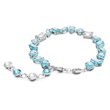 Gema Armband, Verschiedene Schliffe, Blau, Rhodiniert - Swarovski, 5666018