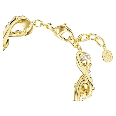 Imber bracelet, Statement, Mixed cuts, White, 18K gold finish - Swarovski, 5666027