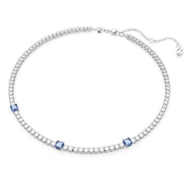 Matrix Tennis 네크리스, 믹스 컷, 블루, 로듐 플래팅 - Swarovski, 5666167