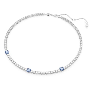 Matrix Tennis Halskette, Verschiedene Schliffe, Blau, Rhodiniert - Swarovski, 5666167