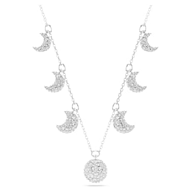 Luna Halsband, Mond, Weiß, Rhodiniert - Swarovski, 5666178