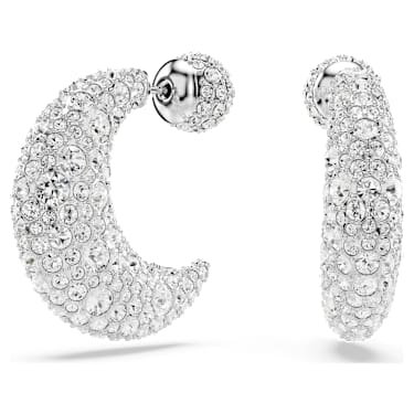 Pendants d'oreilles Sublima, Lune, Blanches, Métal rhodié - Swarovski, 5666179
