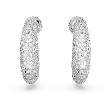 Pendants d'oreilles Sublima, Lune, Blanches, Métal rhodié - Swarovski, 5666179