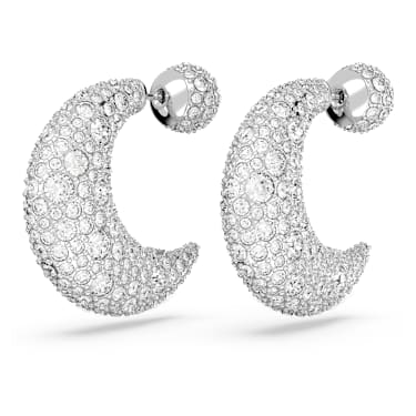 Pendants d'oreilles Sublima, Lune, Blanches, Métal rhodié - Swarovski, 5666179