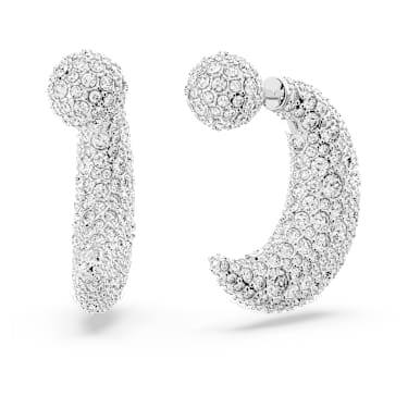 Pendants d'oreilles Sublima, Lune, Blanches, Métal rhodié - Swarovski, 5666179