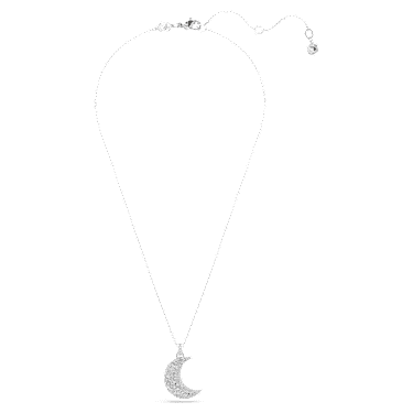 Sublima Kolye, Ay, Beyaz, Rodyum kaplama - Swarovski, 5666181