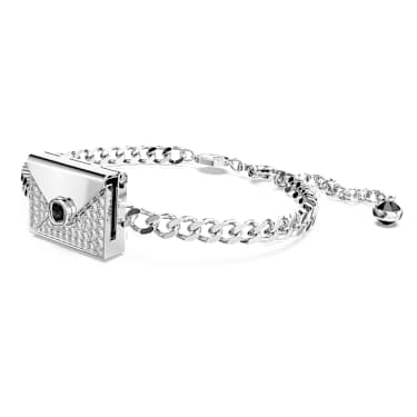 Letra 手鏈, 情書, 白色, 鍍白金色 - Swarovski, 5666223