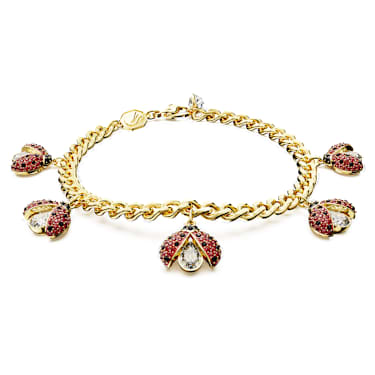 Idyllia 手链, 瓢虫, 红色, 镀金色调 - Swarovski, 5666238