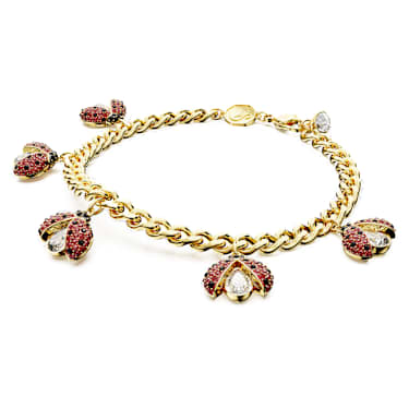 Idyllia 手链, 瓢虫, 红色, 镀金色调 - Swarovski, 5666238