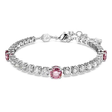 Swarovski Emily Bracelet, Mixed round cuts, Pink, Rose gold-tone plated:  Precious Accents, Ltd.
