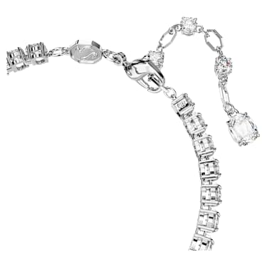 Matrix Tennis bracelet, Mixed cuts, Pink, Rhodium plated | Swarovski