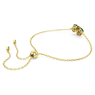 Idyllia 手鏈, 混合式切割, 幸運草, 綠色, 鍍金色色調 - Swarovski, 5666585