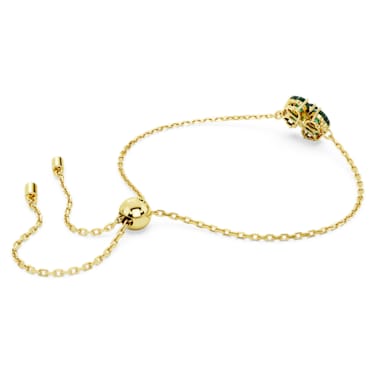 Idyllia bracelet, Mixed cuts, Clover, Green, Gold-tone plated - Swarovski, 5666585