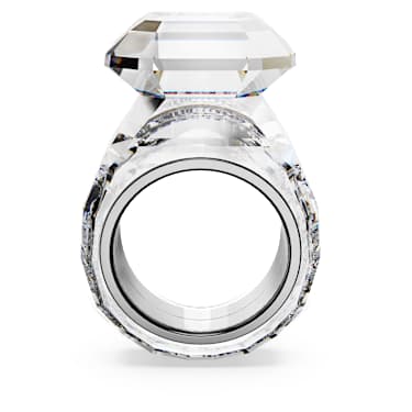 Lucent cocktail ring, Octagon cut, White | Swarovski