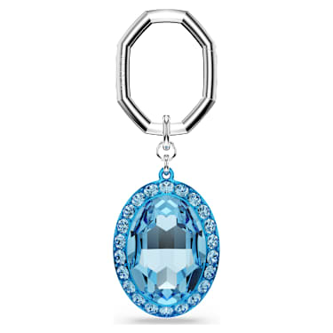 Key ring, Oval cut, Blue, Mixed metal finish - Swarovski, 5666644